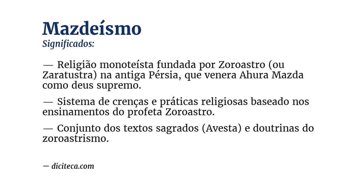 Significado de mazdeísmo