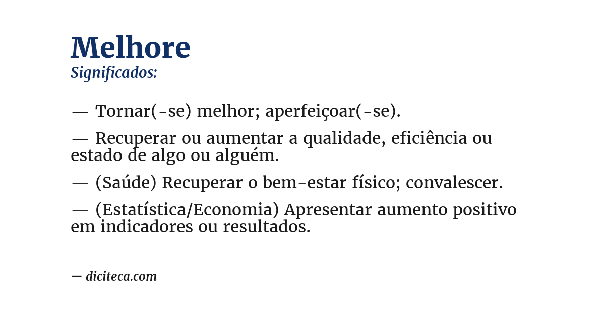 Significado de melhore
