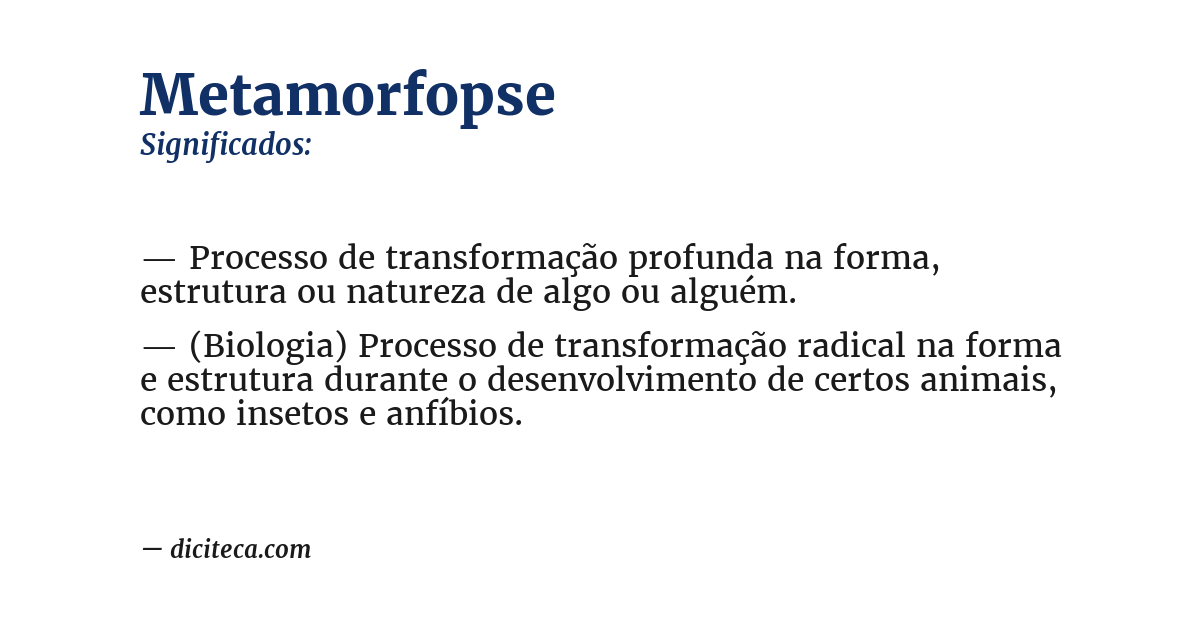 Significado de metamorfopse