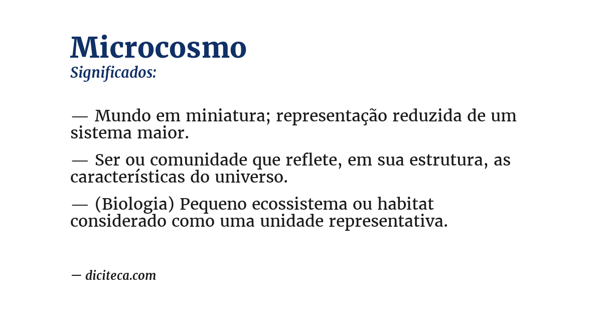 Significado de microcosmo