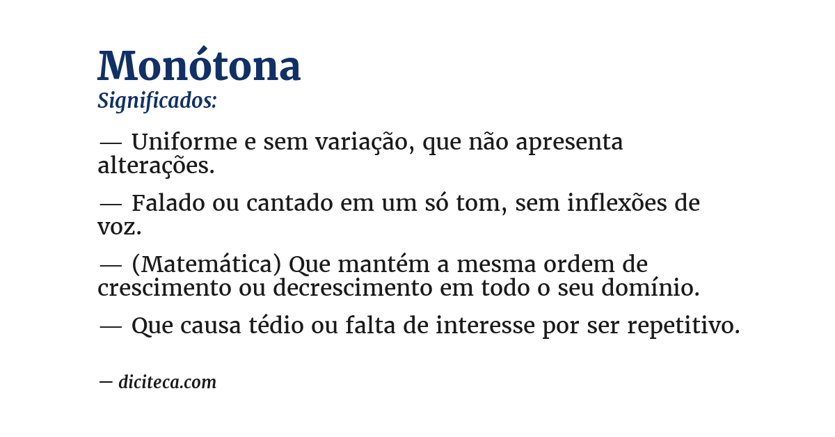 Significado de monótona