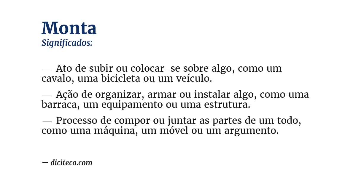 Significado de monta