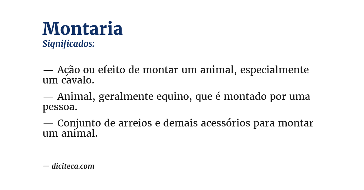 Significado de montaria