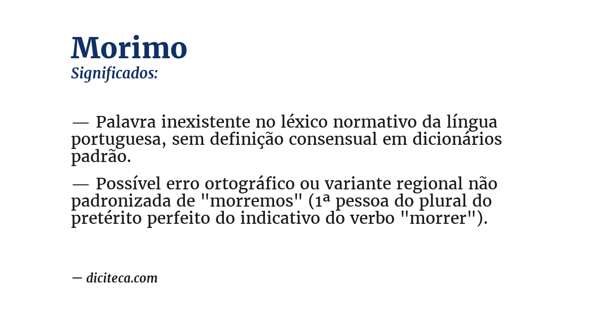 Significado de morimo