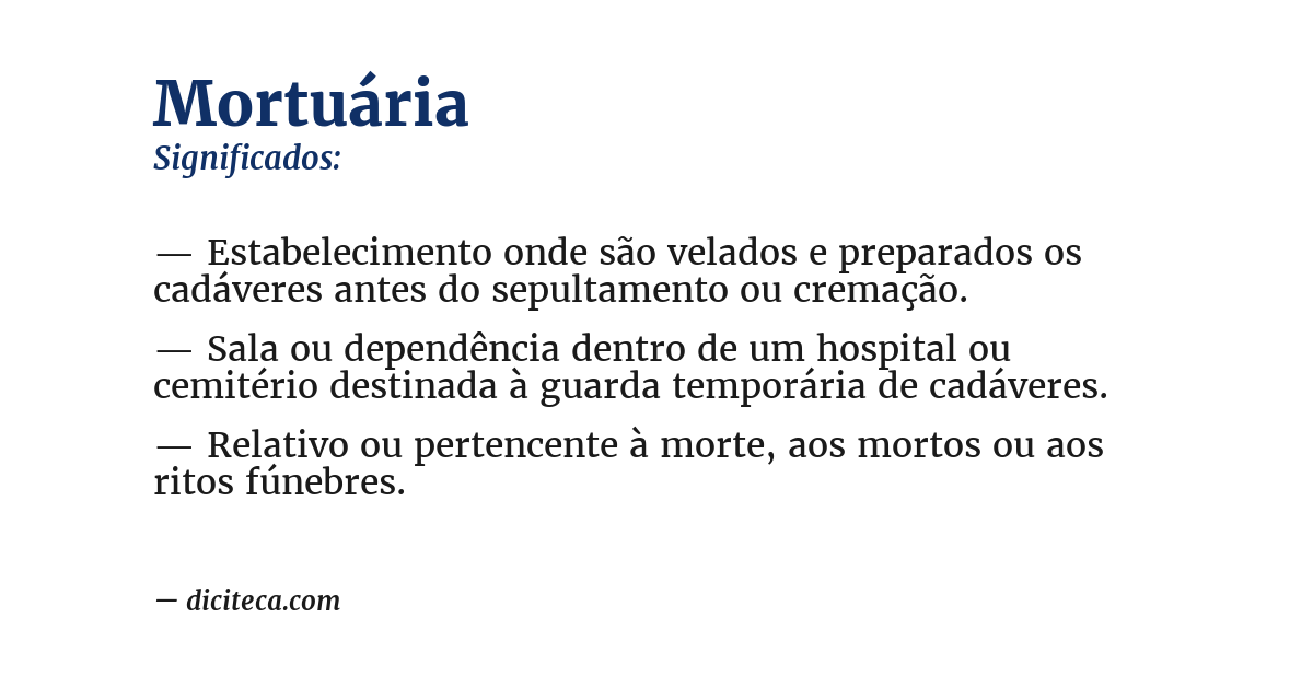 Significado de mortuária