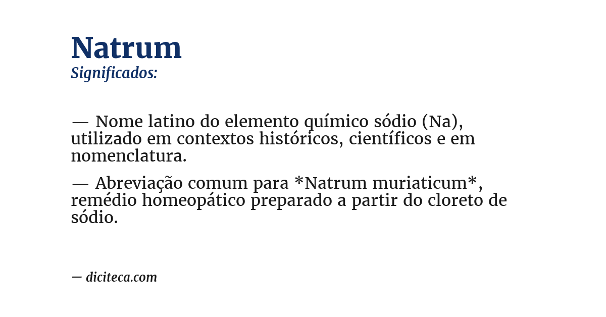 Significado de natrum