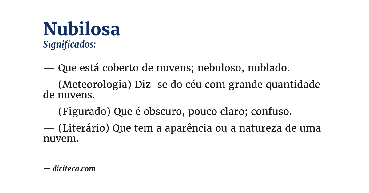 Significado de nubilosa