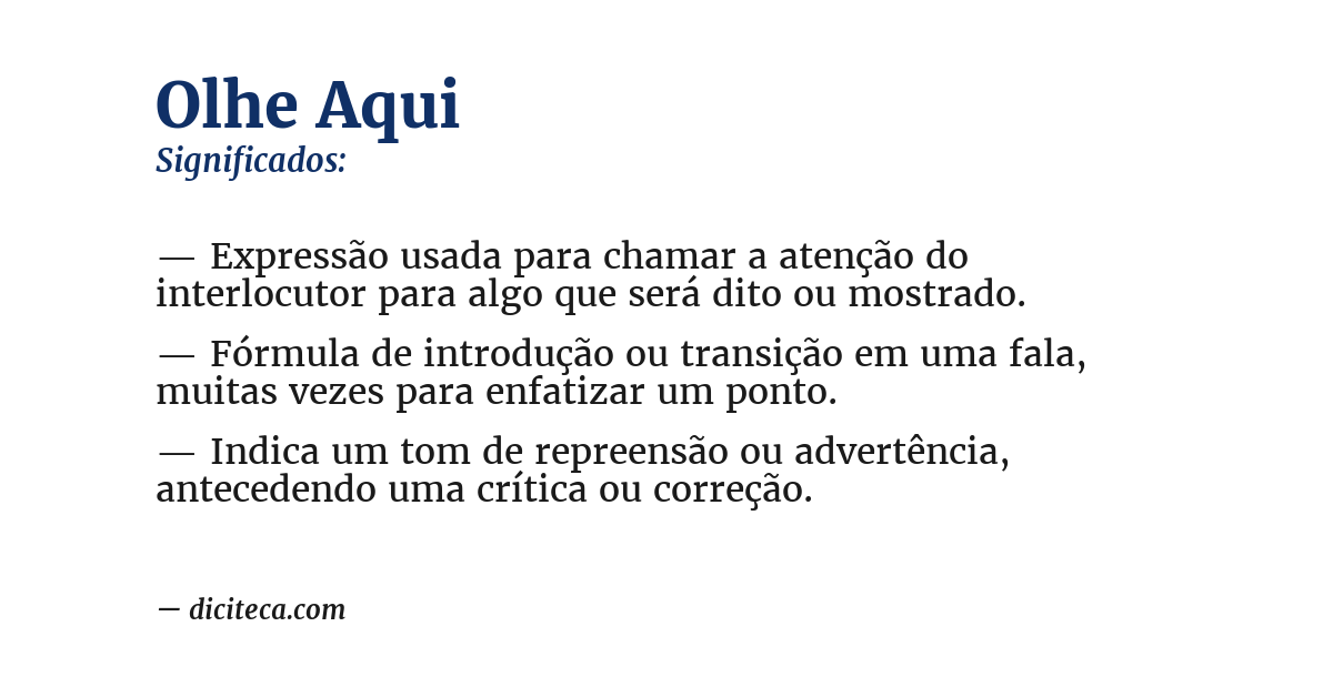 Significado de olhe aqui