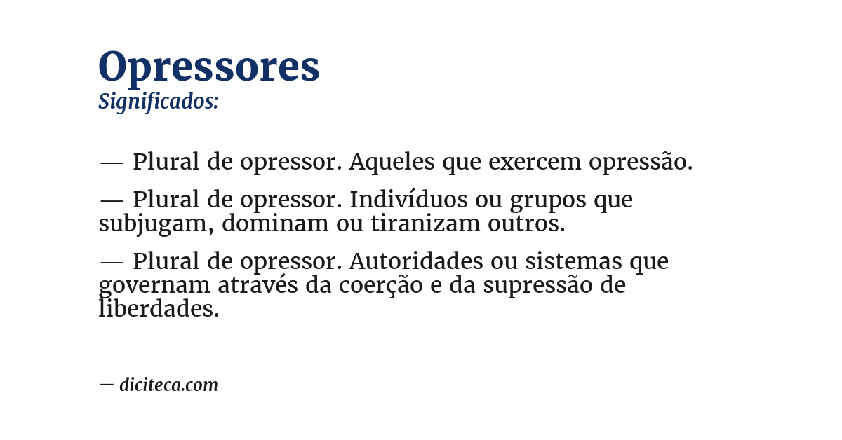 Significado de opressores