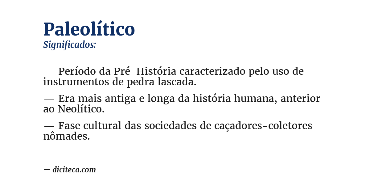 Significado de paleolítico