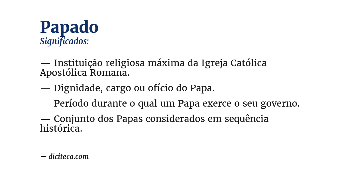 Significado de papado