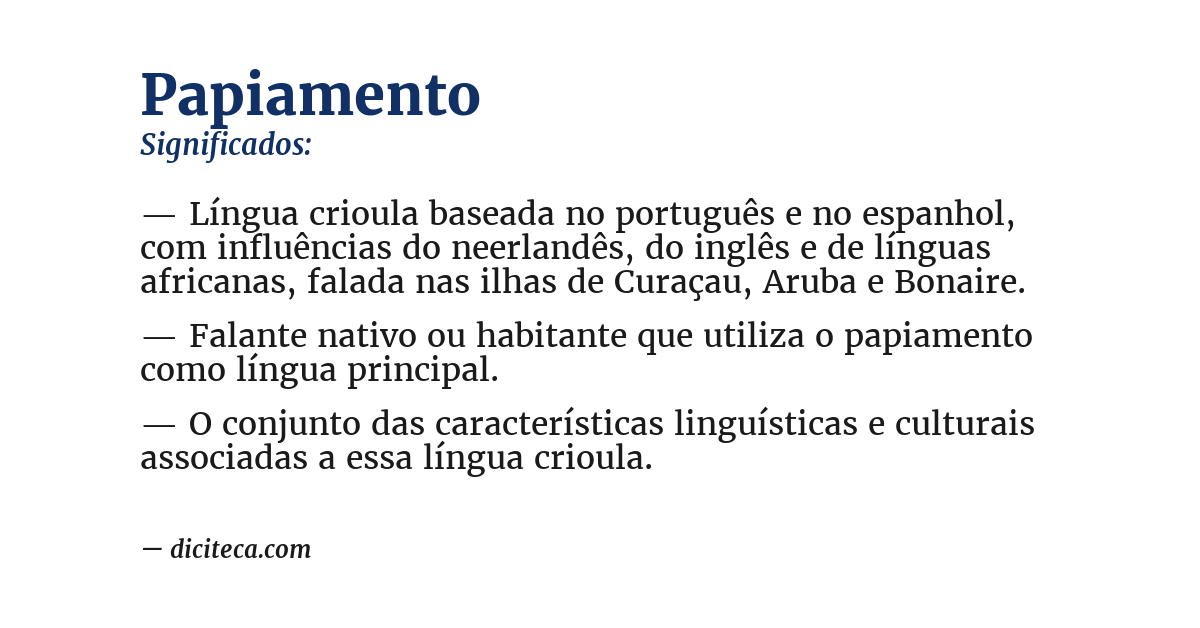 Significado de papiamento