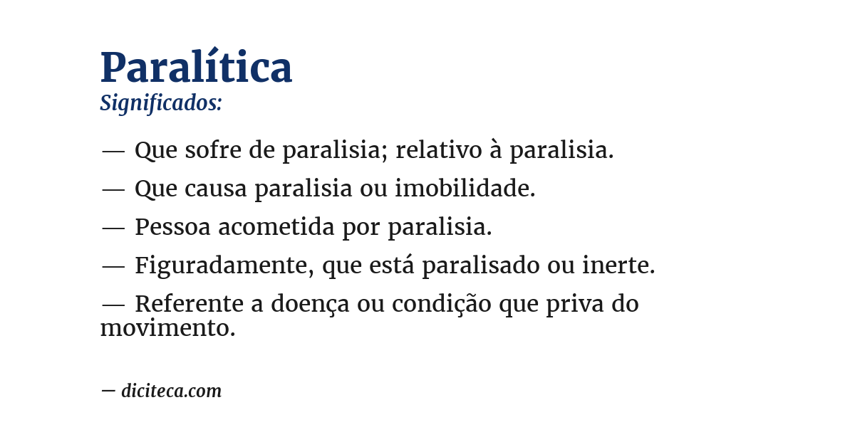 Significado de paralítica