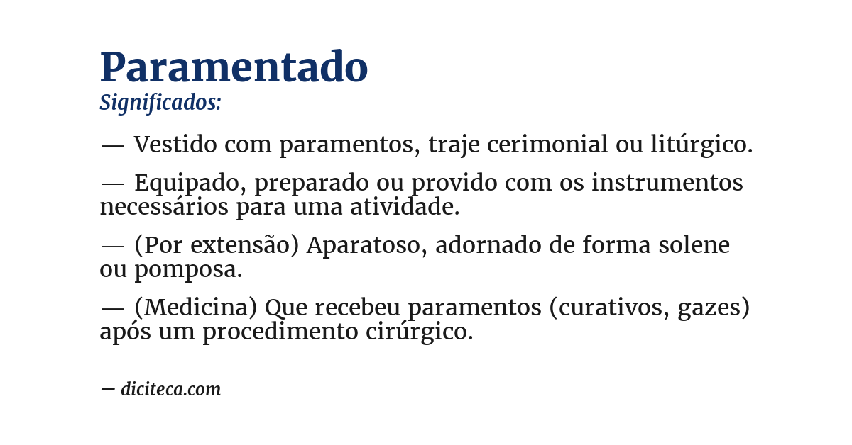 Significado de paramentado