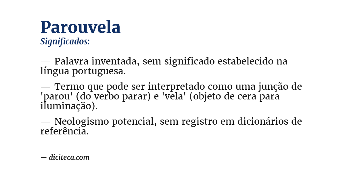 Significado de parouvela
