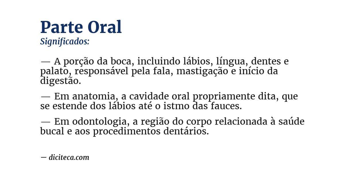 Significado de parte oral