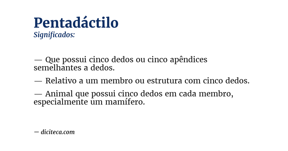 Significado de pentadáctilo