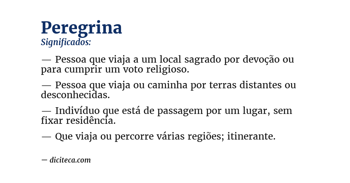 Significado de peregrina