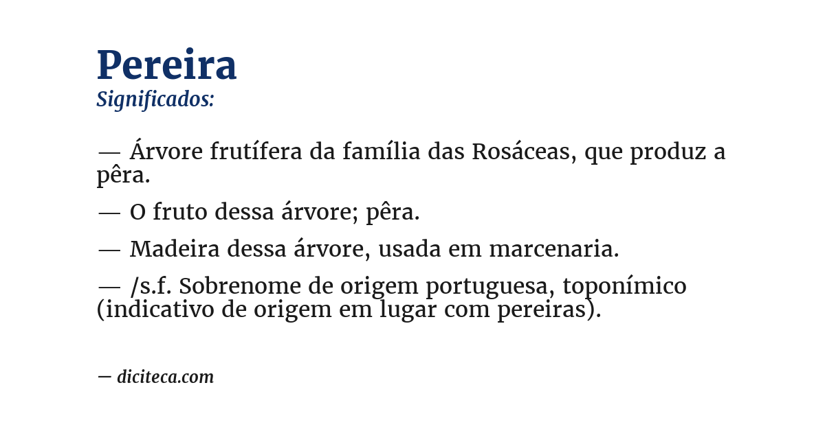 Significado de pereira