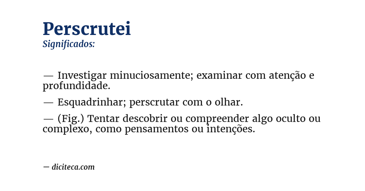 Significado de perscrutei