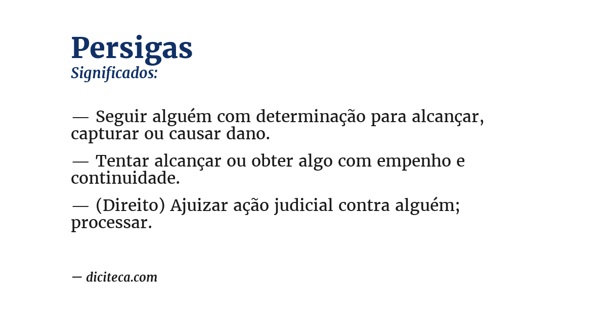 Significado de persigas