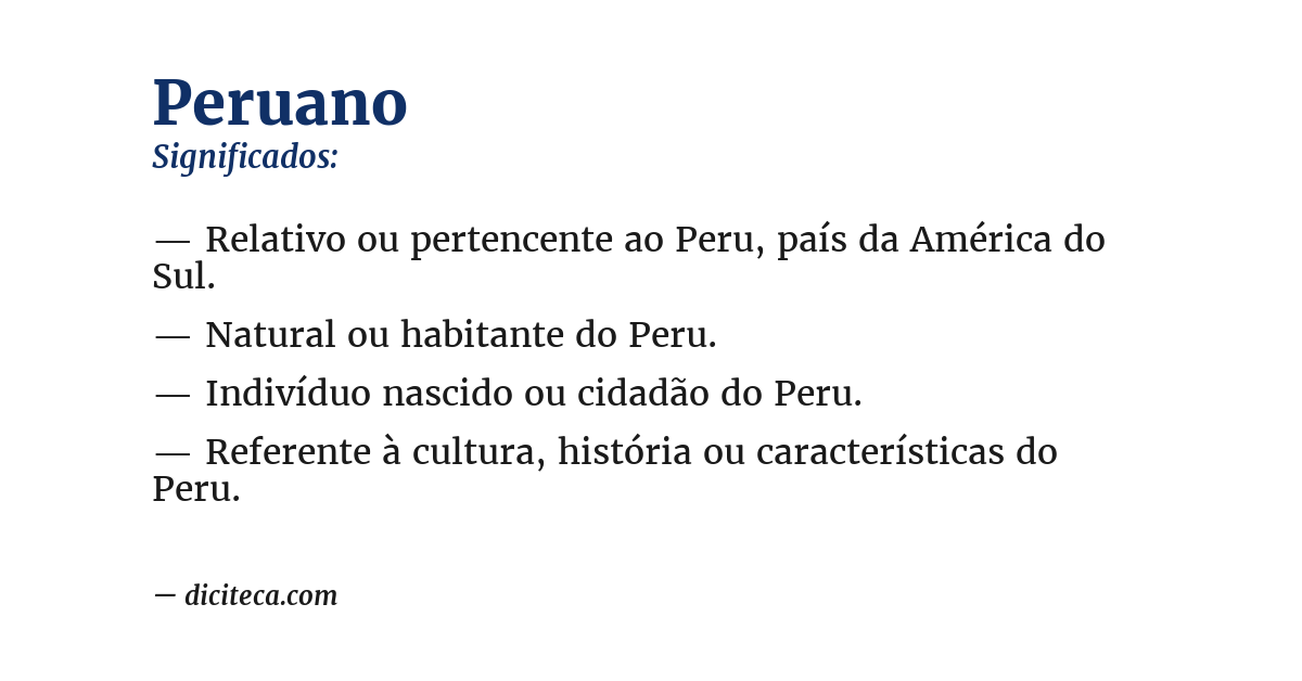 Significado de peruano