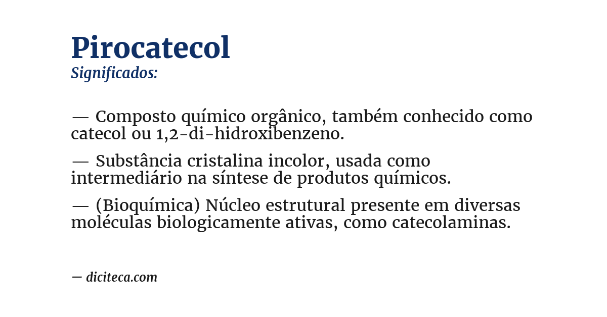 Significado de pirocatecol