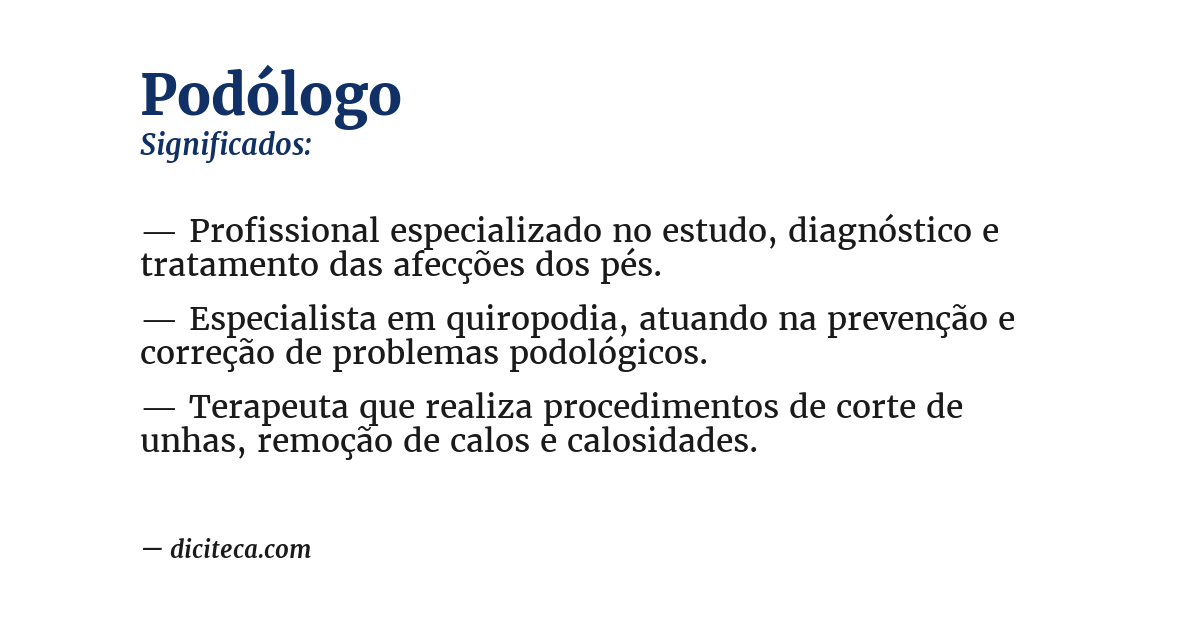 Significado de podólogo