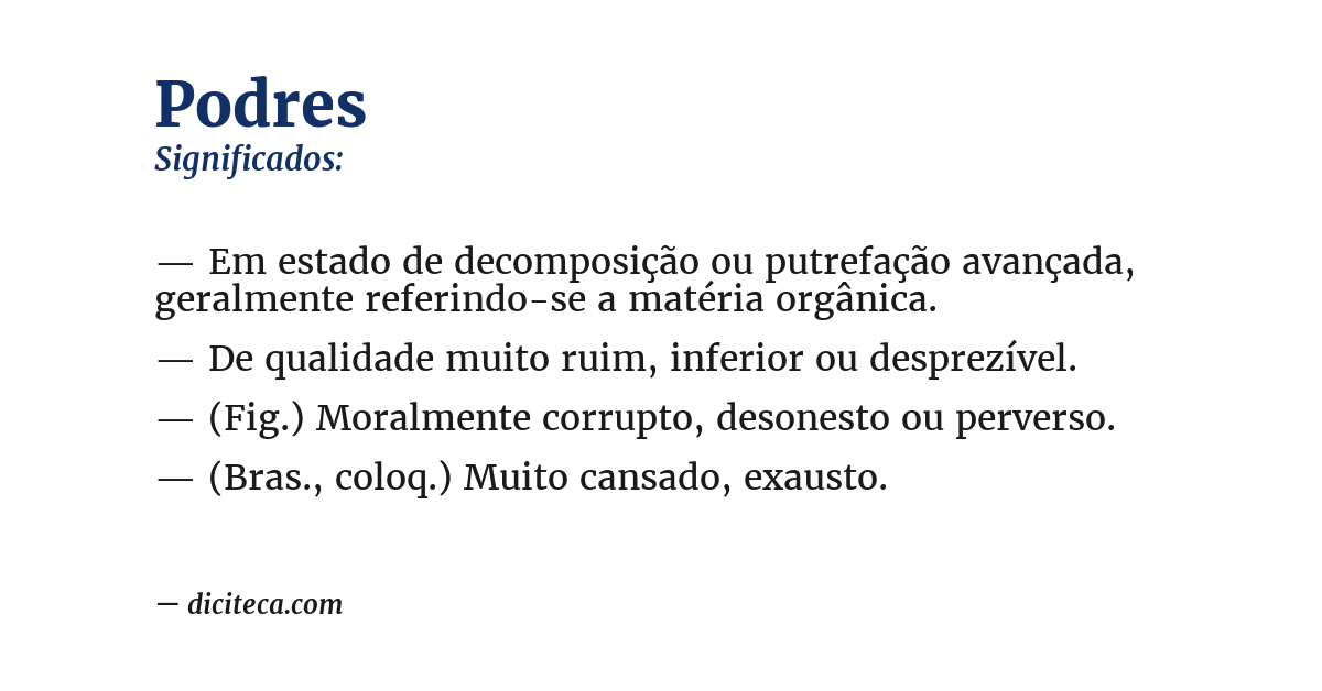 Significado de podres