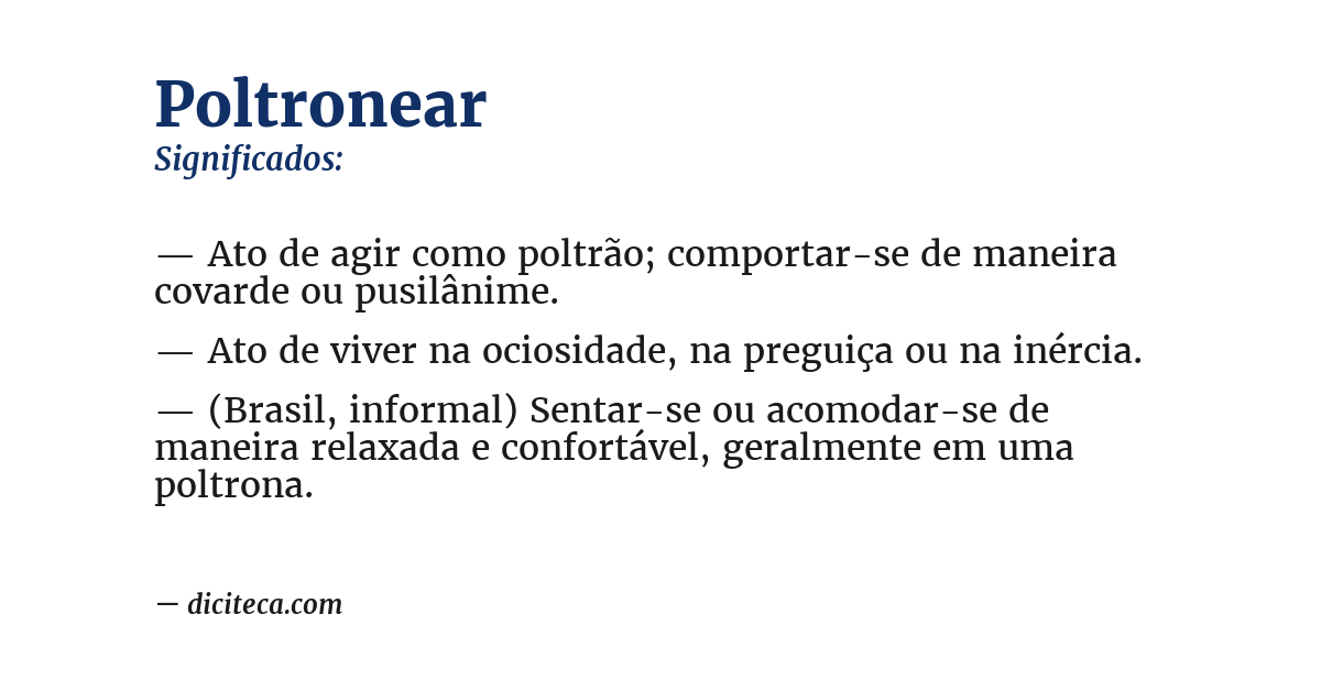 Significado de poltronear