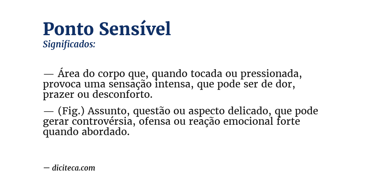 Significado de ponto sensível