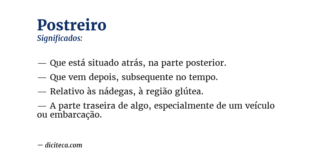Significado de postreiro