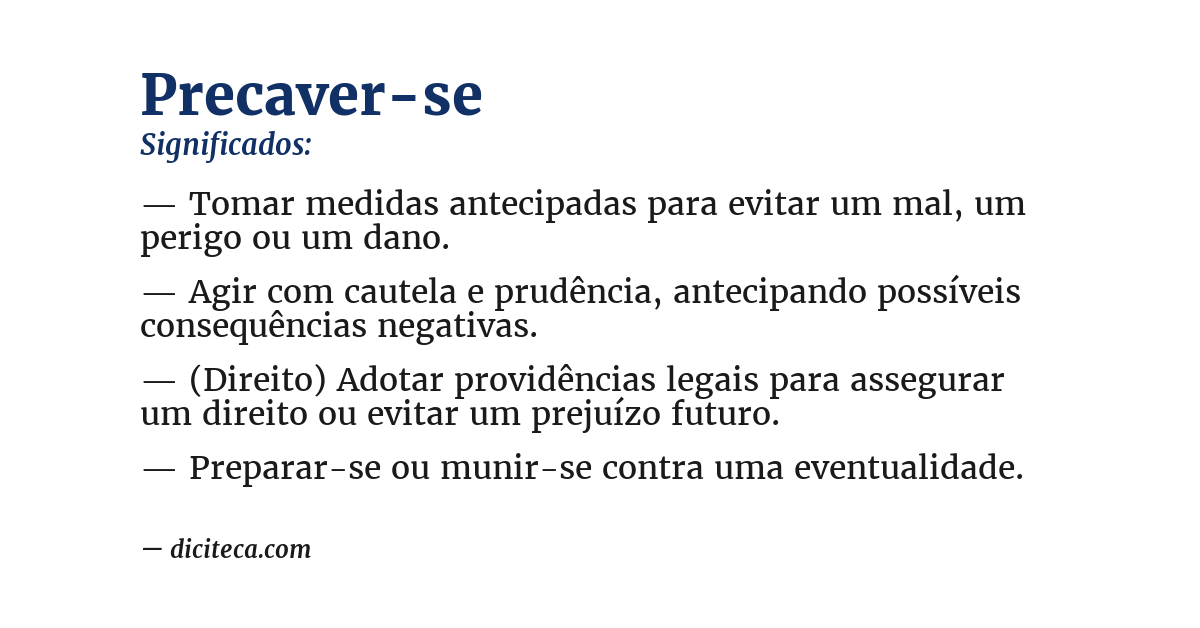 Significado de precaver-se