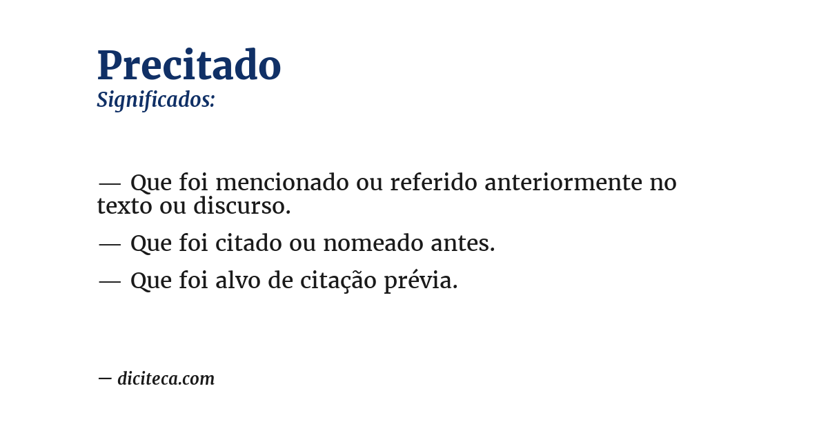 Significado de precitado