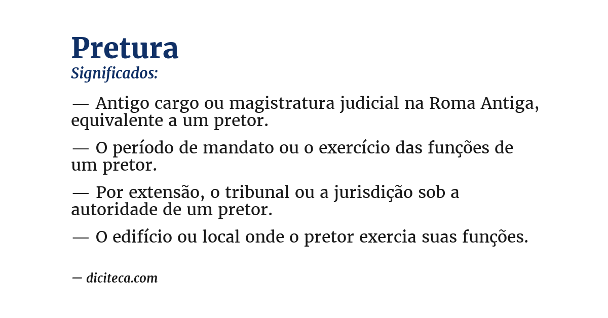 Significado de pretura