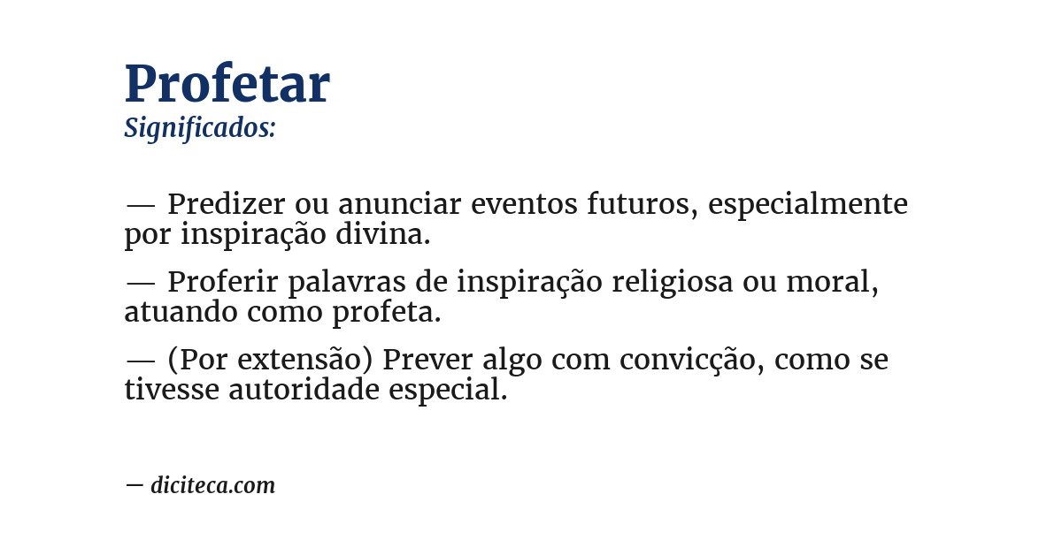 Significado de profetar