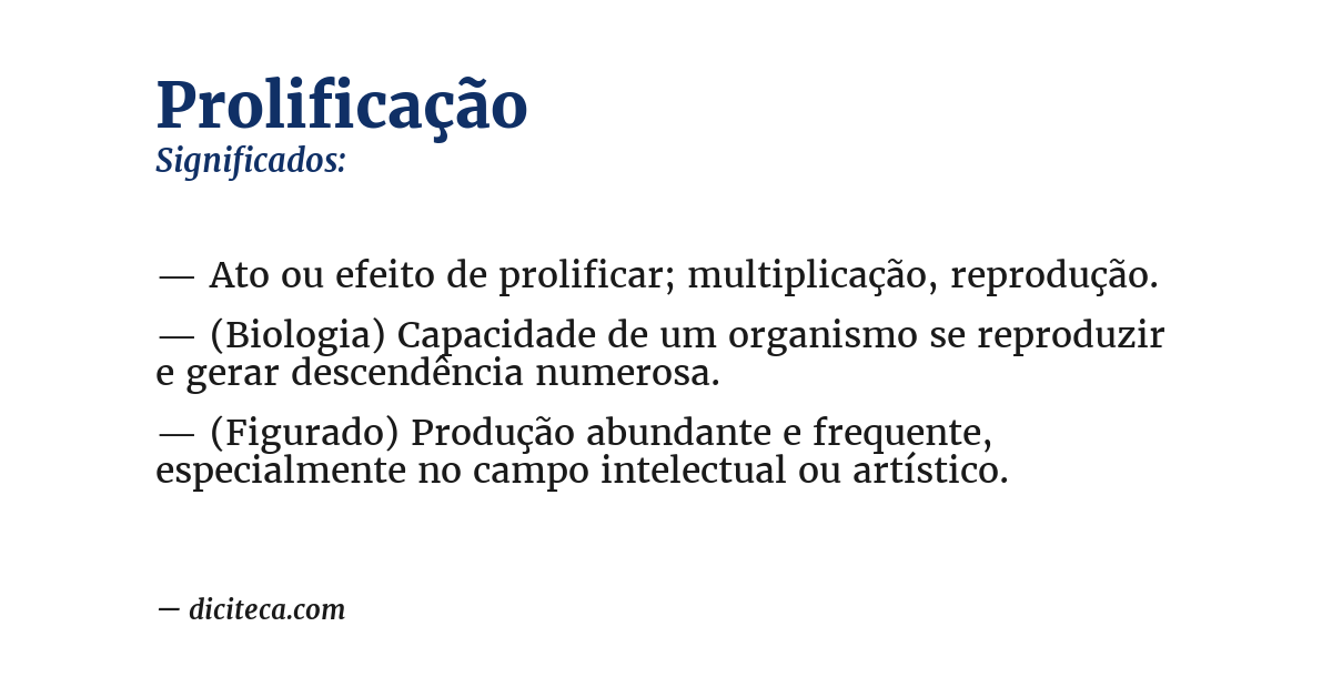 Significado de prolificação