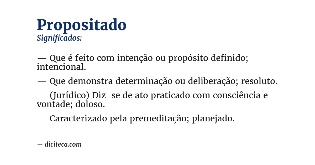 Significado de propositado