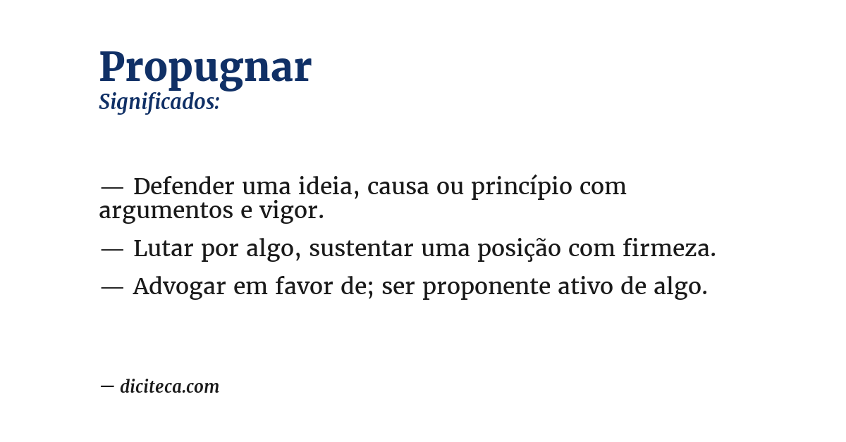 Significado de propugnar