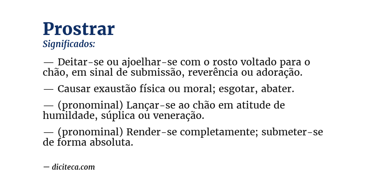 Significado de prostrar