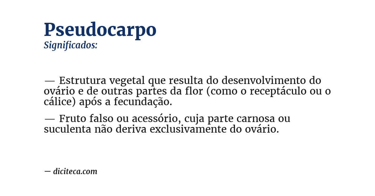 Significado de pseudocarpo