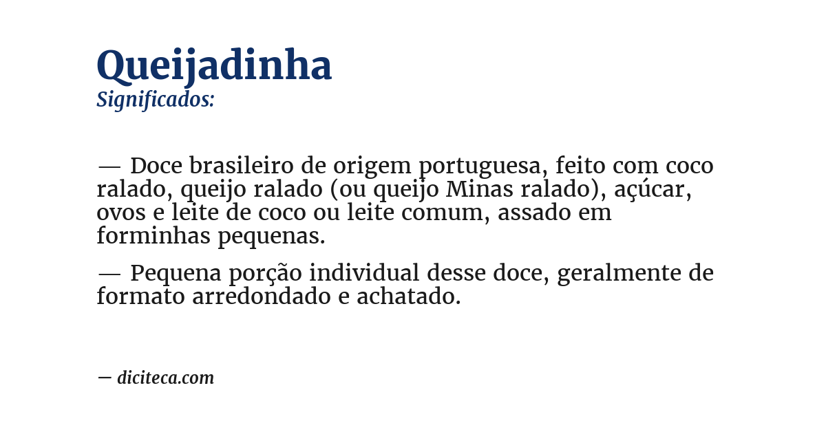 Significado de queijadinha