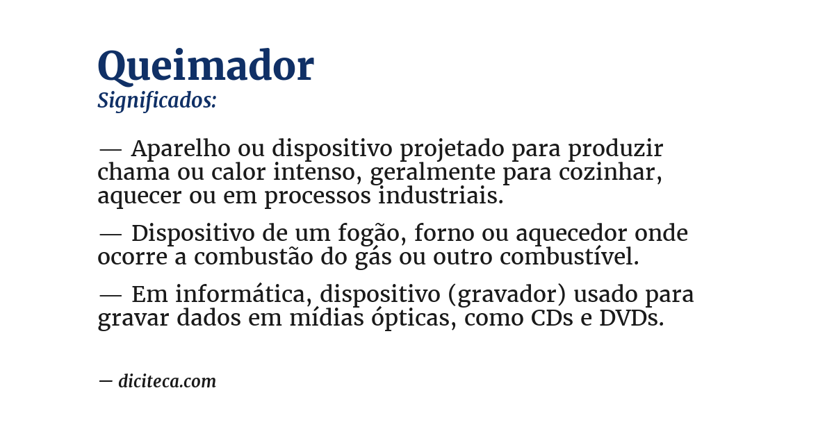 Significado de queimador