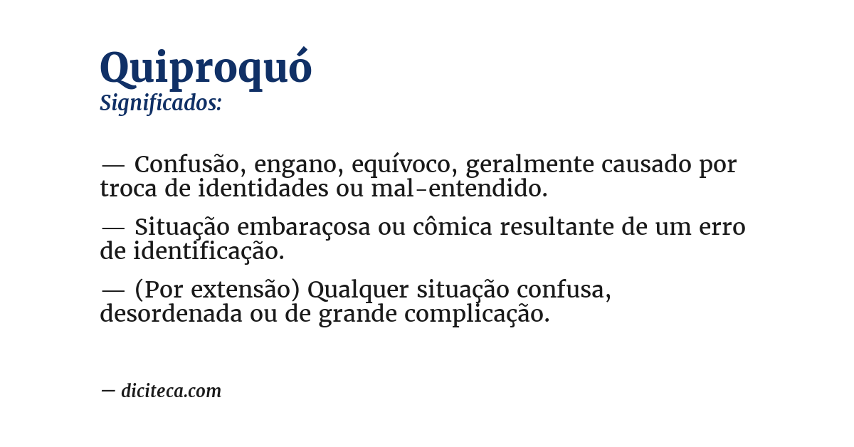 Significado de quiproquó