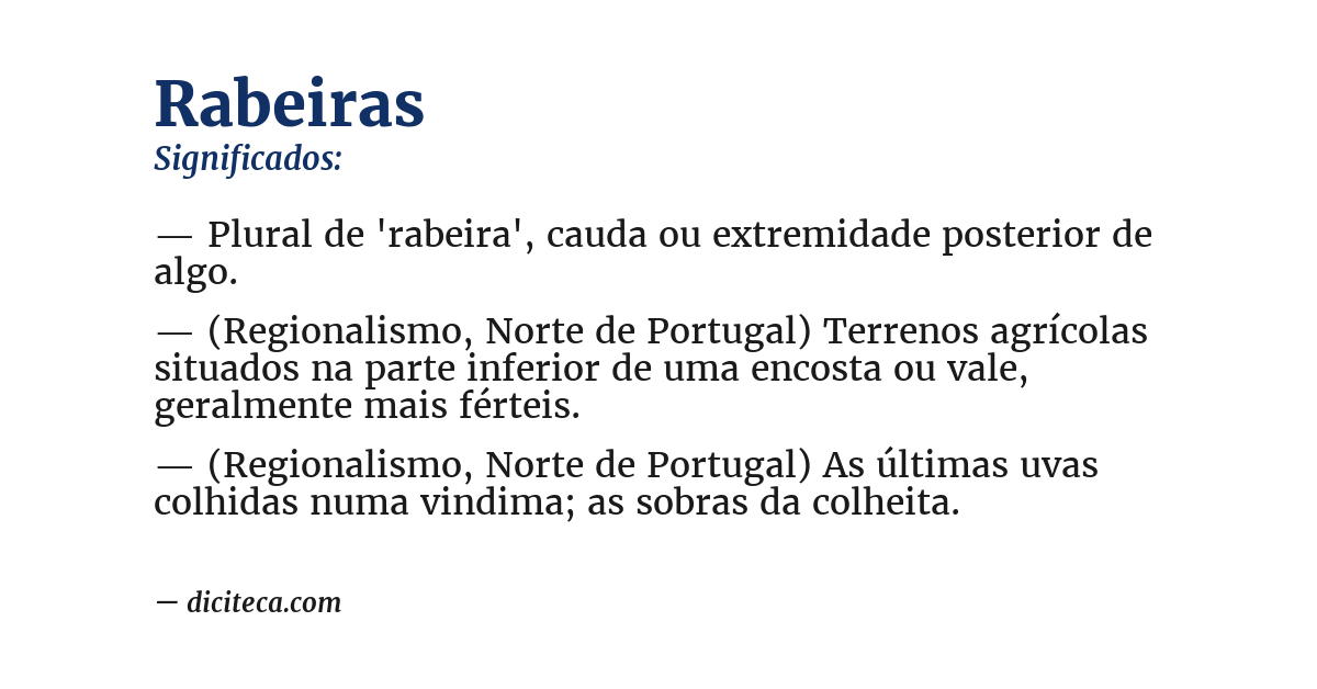 Significado de rabeiras