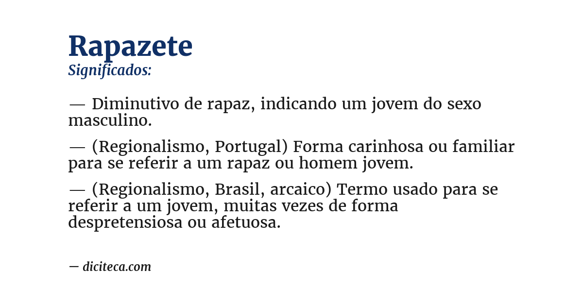 Significado de rapazete