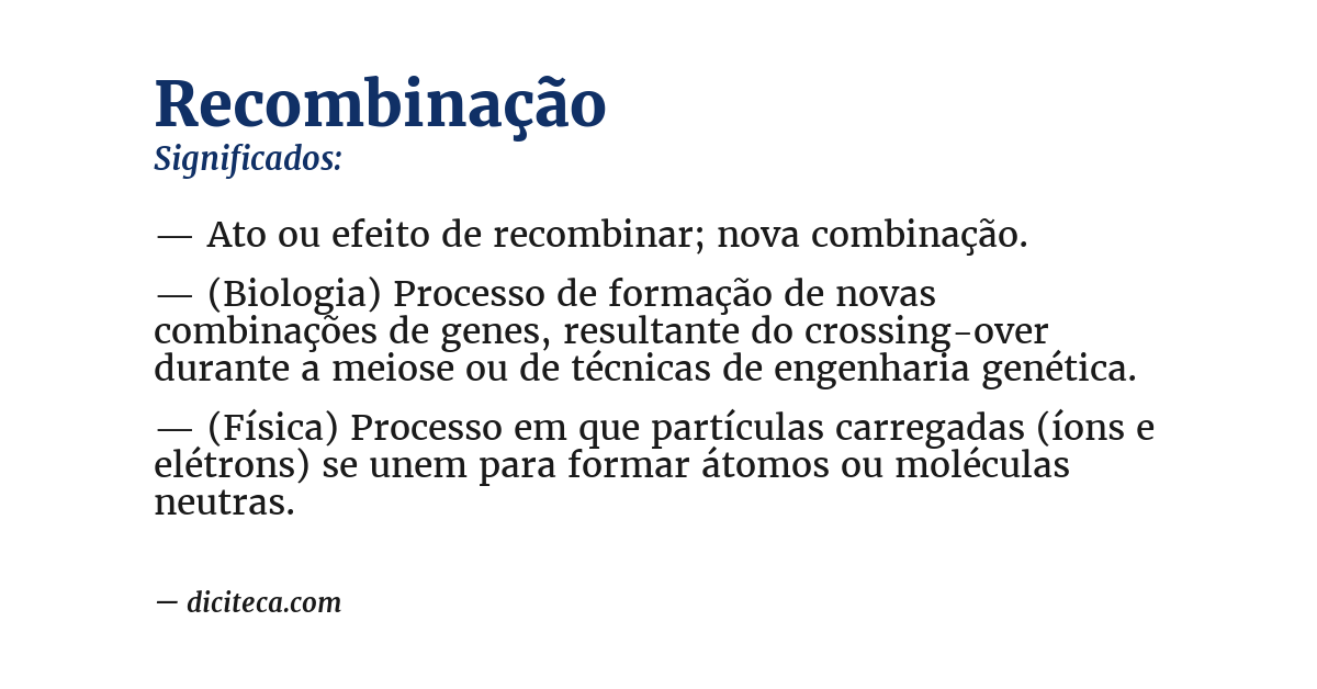 Significado de recombinação