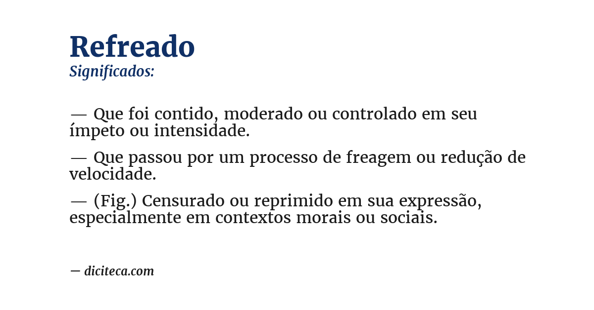 Significado de refreado