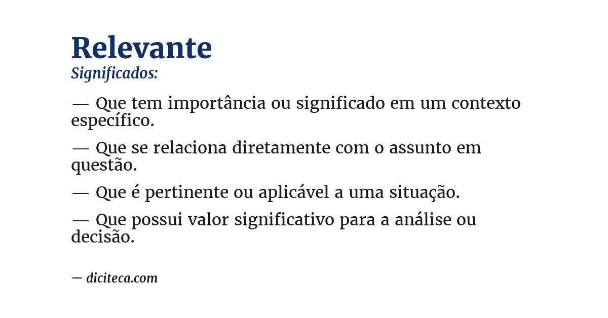 Significado de relevante