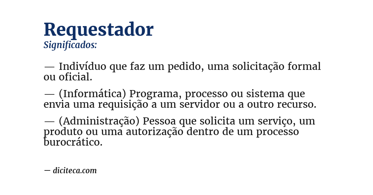 Significado de requestador